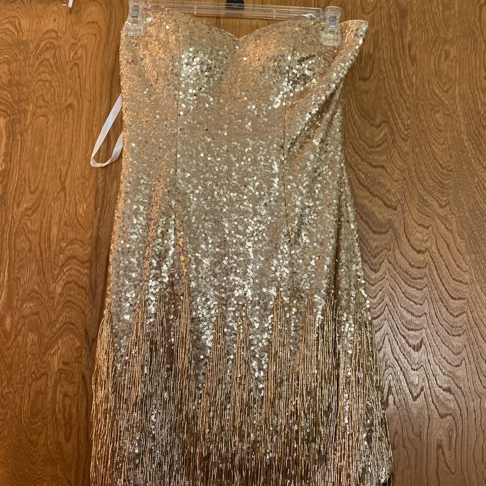 Gold Rachael Allan prom dress